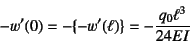 \begin{displaymath}
-w'(0)=-\{-w'(\ell)\}=-\dfrac{q_0\ell^3}{24EI}
\end{displaymath}