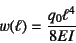 \begin{displaymath}
w(\ell)=\dfrac{q_0\ell^4}{8EI}
\end{displaymath}