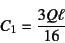 \begin{displaymath}
C_1=\dfrac{3Q\ell}{16}
\end{displaymath}