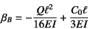 \begin{displaymath}
\beta_B=-\dfrac{Q\ell^2}{16EI}+\dfrac{C_0\ell}{3EI}
\end{displaymath}