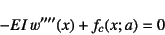 \begin{displaymath}
-EI w''''(x)+f_c(x;a)=0
\end{displaymath}