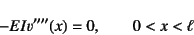 \begin{displaymath}
-EIv''''(x)=0, \qquad 0<x<\ell
\end{displaymath}