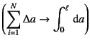 $\displaystyle
\left(\sum_{i=1}^N\Delta a \to \int_0^\ell \dint a\right)$