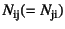 $N_{\mbox{\scriptsize ij}}
(=N_{\mbox{\scriptsize ji}})$