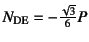 $N_{\mbox{\scriptsize DE}}= -\frac{\sqrt{3}}{6}P$