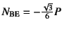 $N_{\mbox{\scriptsize BE}}= -\frac{\sqrt{3}}{6}P$