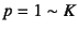 $p=1\sim K$