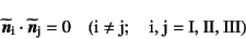 \begin{displaymath}
\widetilde{\fat{n}}\sub{i}\cdot\widetilde{\fat{n}}\sub{j}=0 ...
...d
(\mbox{i}\neq \mbox{j};\quad \mbox{i, j}=\mbox{I, II, III})
\end{displaymath}