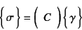 \begin{displaymath}
\vect{\sigma} = \mat{C} \vect{\gamma}
\end{displaymath}