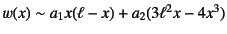 $
w(x)\sim a_1 x(\ell-x)+a_2 (3\ell^2 x-4 x^3)$