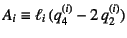 $A_i\equiv \ell_i (q_4^{(i)}-2 q_2^{(i)})$