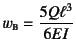 $w\subsc{b}=\dfrac{5Q\ell^3}{6EI}$