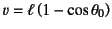 $v=\ell\left(1-\cos\theta_0\right)$