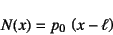 \begin{displaymath}
N(x)=p_0 \left(x-\ell\right)
\end{displaymath}