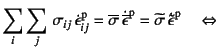 $\displaystyle \sum_i\sum_j   \sigma_{ij} \dot{\epsilon}\super{p}_{ij}=
\overl...
...r{p}=
\widetilde{\sigma} \dot{\tilde{\epsilon}}\super{p}
\quad \Leftrightarrow$