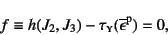 \begin{displaymath}
f \equiv h(J_2, J_3) - \tau\subsc{y}(\overline{\epsilon}\super{p}) = 0,
\end{displaymath}