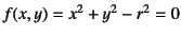 $f(x,y)=x^2+y^2-r^2=0$