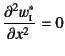 $\D[2]{w^*\subsc{i}}{x}=0$