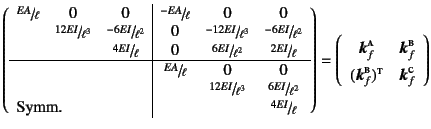 $\displaystyle \renewedcommand{arraystretch}{0.7}
\left(\begin{array}{ccc\vert c...
...\\
(\fat{k}_f\supersc{b})\supersc{t} & \fat{k}_f\supersc{c}
\end{array}\right)$