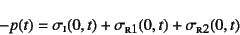 \begin{displaymath}
-p(t)=\sigma\subsc{i}(0,t)+\sigma\subsc{r1}(0,t)+\sigma\subsc{r2}(0,t)
\end{displaymath}