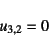 \begin{displaymath}
u_{3,2}=0
\end{displaymath}