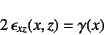 \begin{displaymath}
2 \epsilon_{xz}(x,z)=\gamma(x)
\end{displaymath}