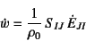 \begin{displaymath}
\dot{w}=\dfrac{1}{\rho_0} S_{IJ} \dot{E}_{JI}
\end{displaymath}