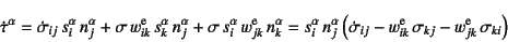 \begin{displaymath}
\dot{\tau}^\alpha=
\dot{\sigma}_{ij} s_i^\alpha n_j^\alph...
...er{e}_{ik} \sigma_{kj}
-w\super{e}_{jk} \sigma_{ki} \right)
\end{displaymath}