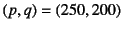 $(p,q)=(250,200)$