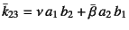 $\bar{k}_{23}=\nu a_1 b_2+\bar{\beta} a_2 b_1$