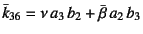 $\bar{k}_{36}=\nu a_3 b_2+\bar{\beta} a_2 b_3$